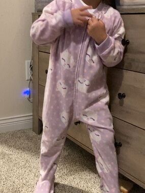 Joe Boxer Lavender Cloud Print Footed One-Piece Pajamas